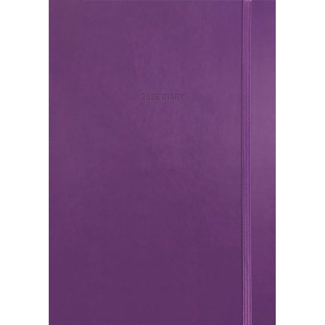 Purple Soft Touch A5 Diary 2026 front