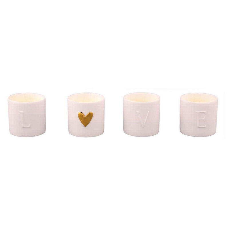 Rader Set of 4 Porcelain Love Lights 14343 lit