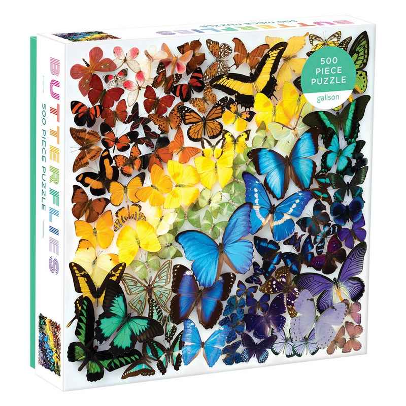 Rainbow Butterflies 500 Piece Jigsaw Puzzle box front