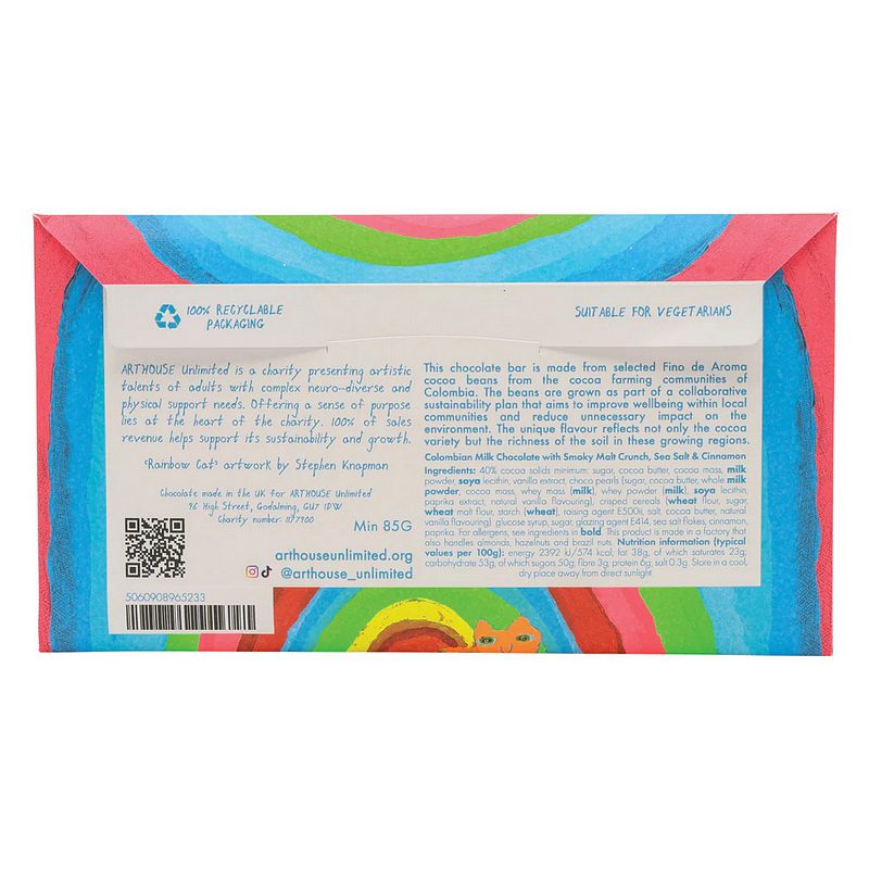 Rainbow Cat Chocolate Bar Smoky Malt Crunch rear