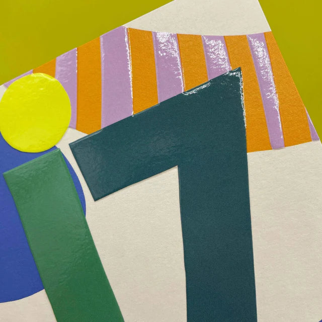 Raspberry Blossom Age 17 Birthday Card NEA12 detail