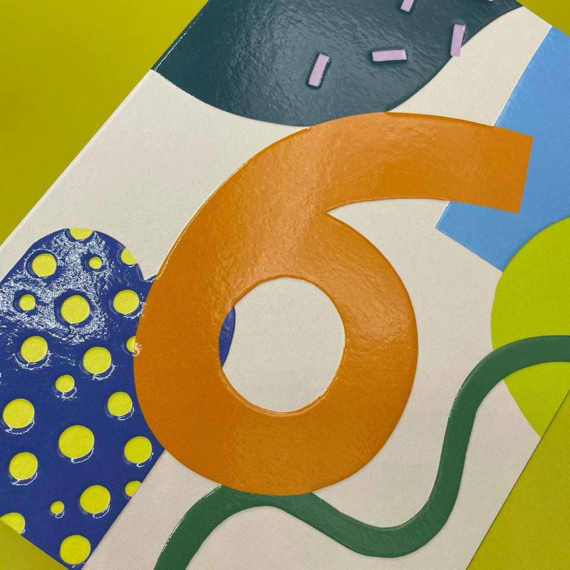 Raspberry Blossom Age 6 Birthday Card NEA01 detail