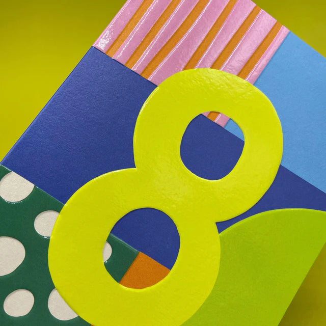 Raspberry Blossom Age 8 Birthday Card NEA03 detail