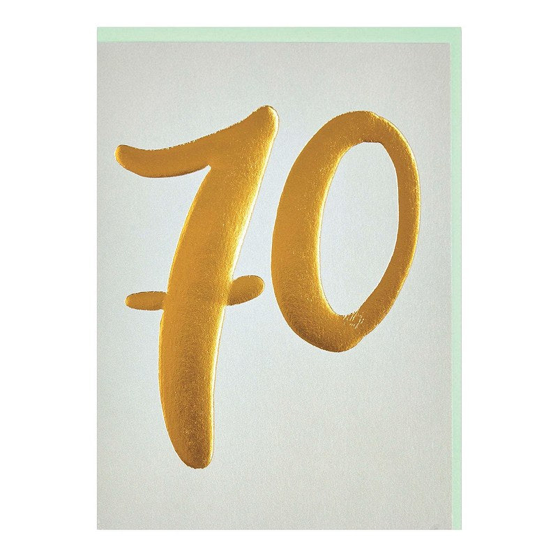 Raspberry Blossom Birthday Card Age 70 Gold Foil WHM66 front