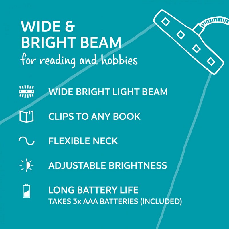 Really Flexible Wide Book Light White 39903 details