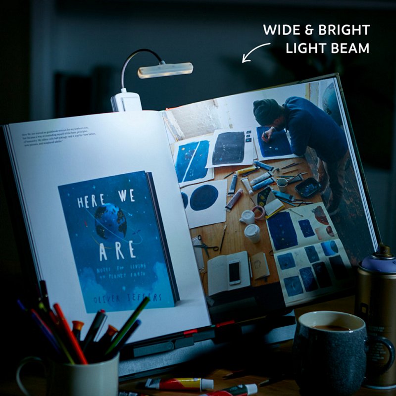 Really Flexible Wide Book Light White 39903 lifestyle