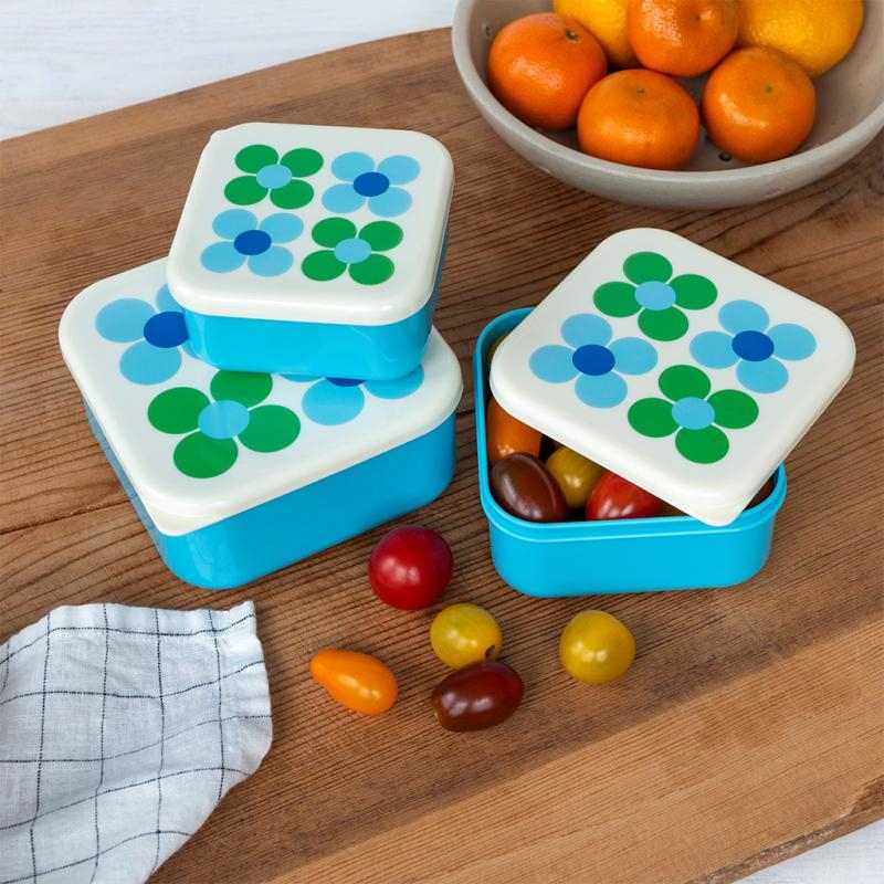 Rex International Blue and Green Daisy Snack Boxes Set 30712 lifestyle