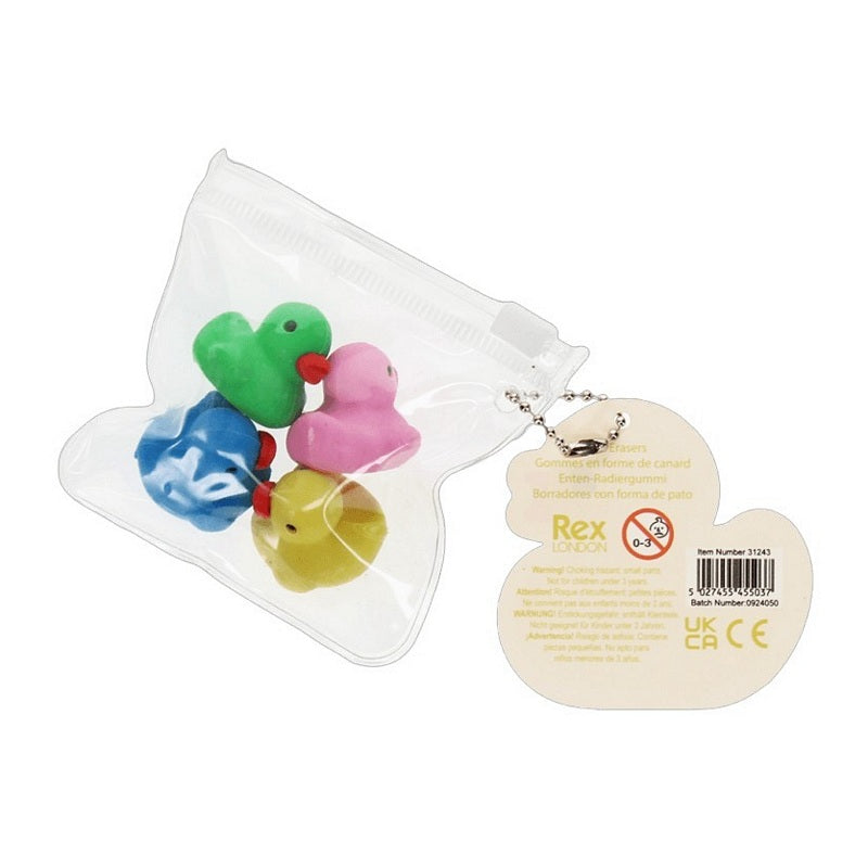 Rex International Ducks Erasers Set of 4 31243 packaging back