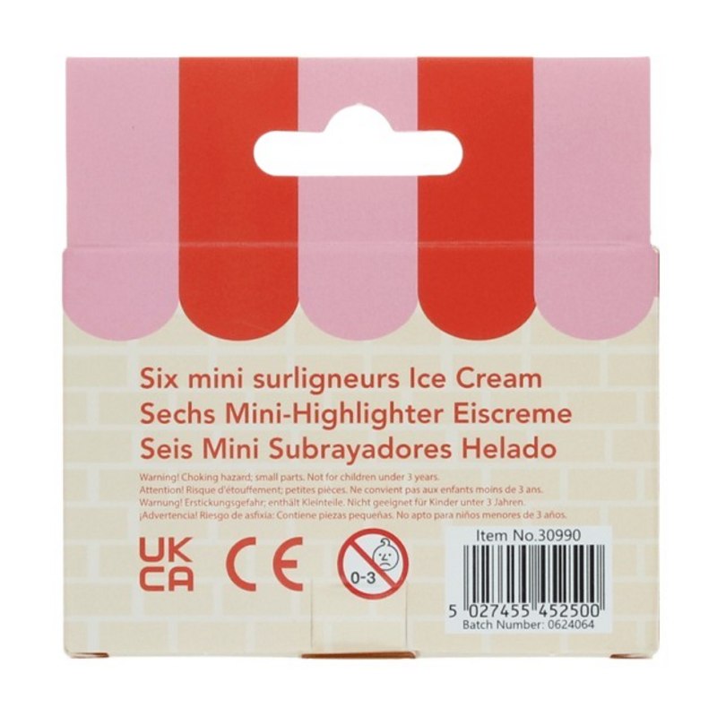 Rex International Ice Cream Mini Highlighters Set of 4 30990 packaging back