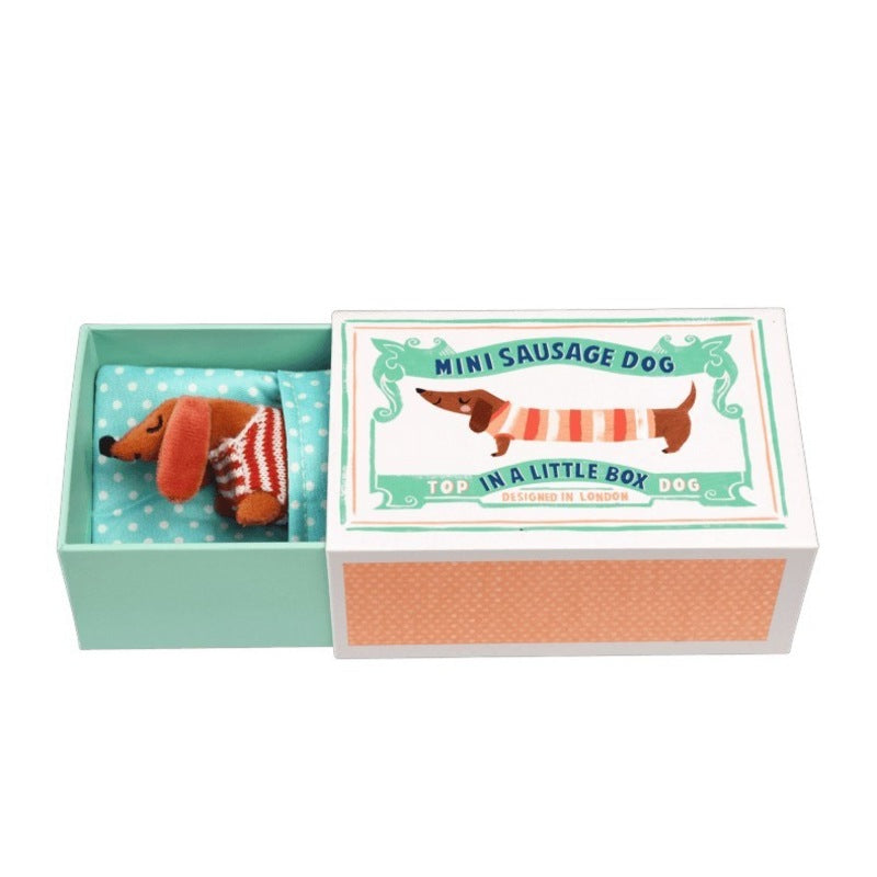 Rex International Mini Sausage Dog in a Little Box 29648 dog in box