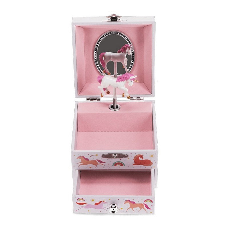 Rex International Musical Jewellery Box Unicorn 31004 open