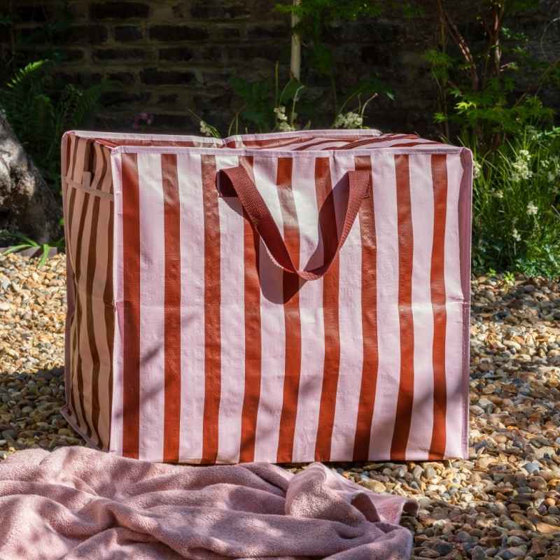 Rex International Pink With Brown Stripes Jumbo Storage Bag 32263 lifestyle