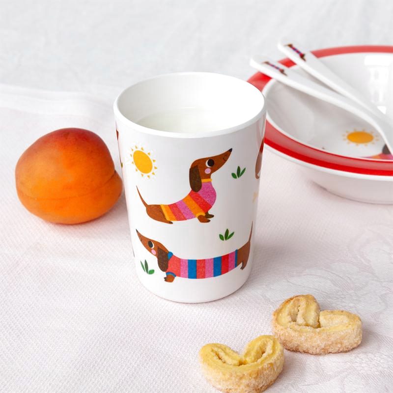 Rex International Sunny Sausage Dog Children's Melamine Beaker 30803 lifestyle