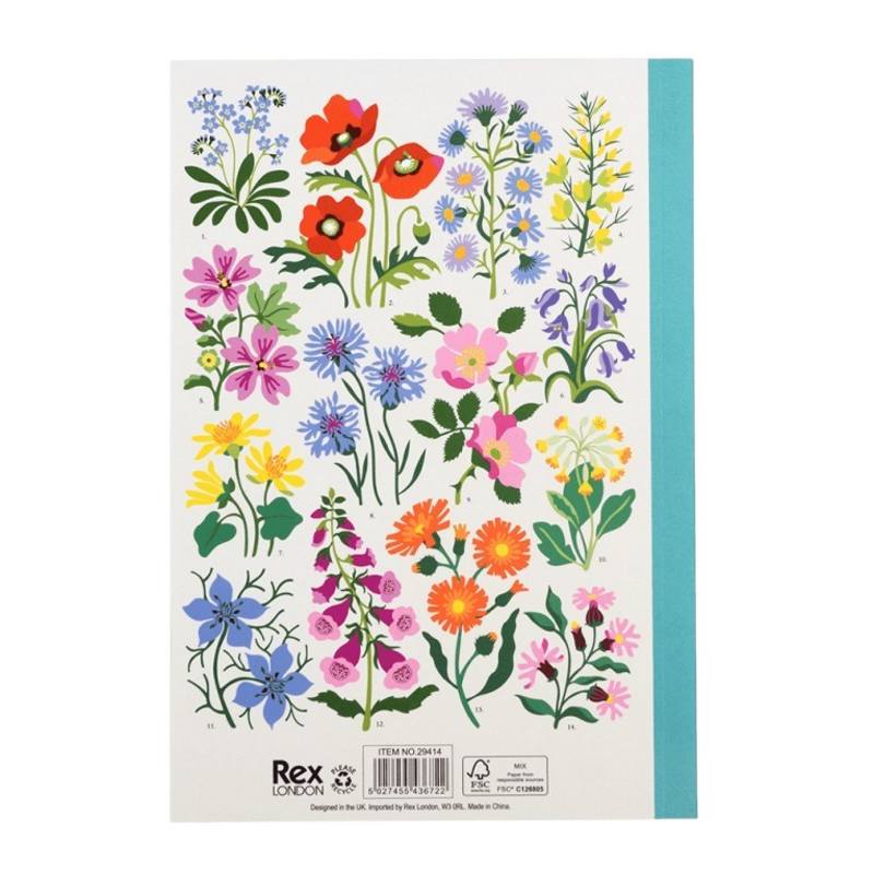 Rex International Wild Flowers A5 Notebook 29414 back