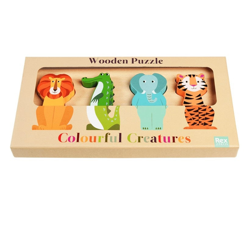 Rex International Wooden Puzzle Colourful Creatures 29951 front