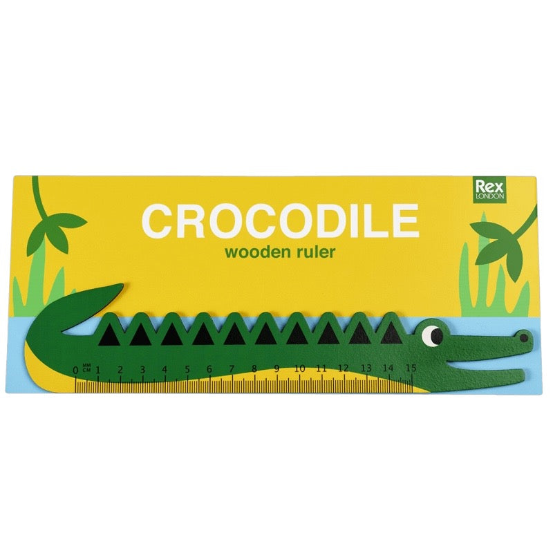 Rex London Crocodile Wooden Ruler 29325 in packet