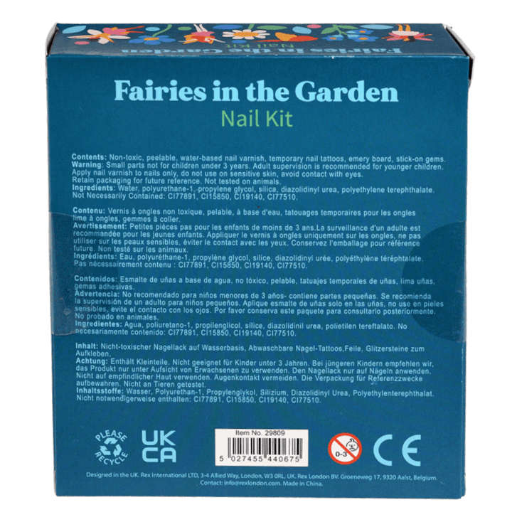 Rex London Fairies In The Garden Children's Nail Kit 29809 rear