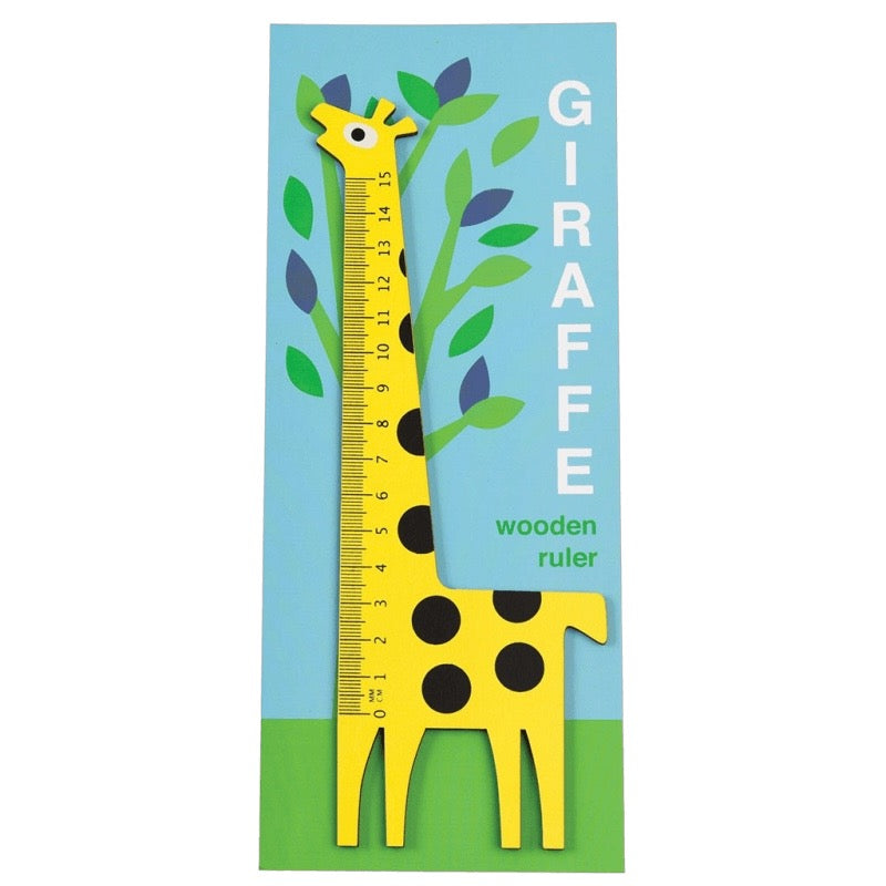 Rex London Giraffe Wooden Ruler 28431 in packaging