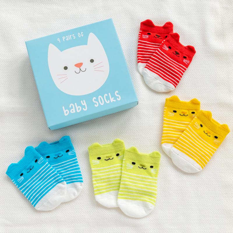 Rex London Kitten 4 Pairs Baby Socks 27478 lifestyle