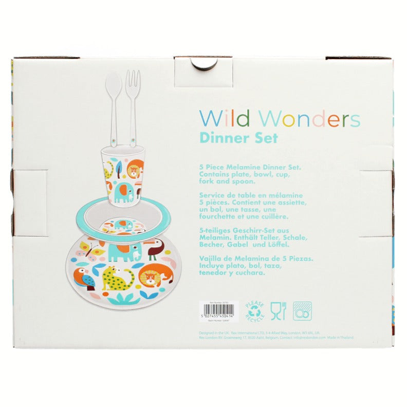 Rex London Melamine Dinner Set Wild Wonders 30783 box rear