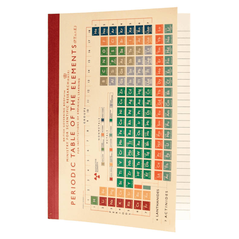 Rex London Periodic Table A5 Notebook 26815 open