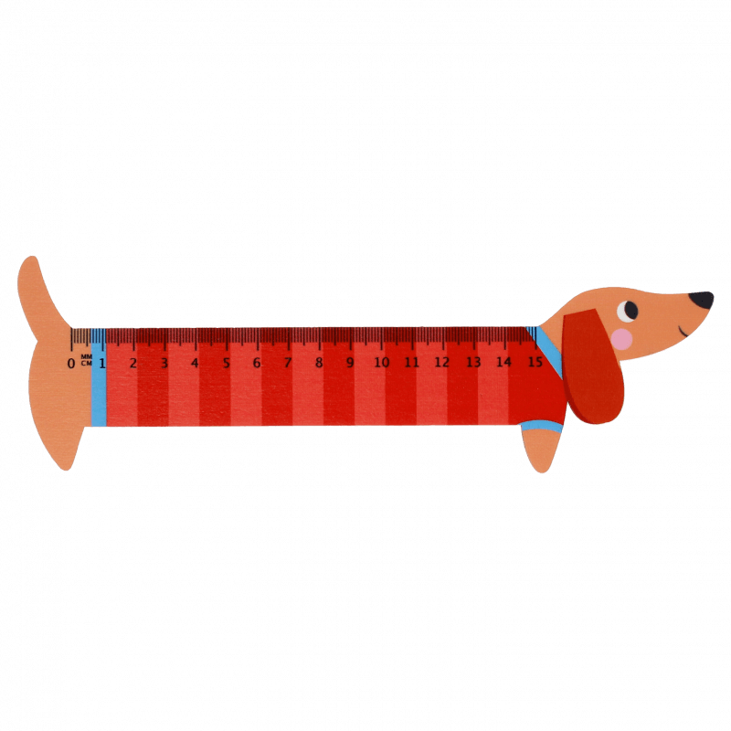 Rex London Sausage Dog Wooden Ruler 30254 front
