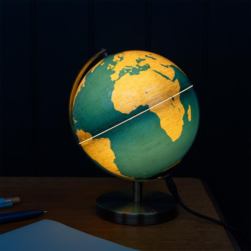 Rex London USB World Globe Light 14.2 cm Blue and Gold 31079 lifestyle