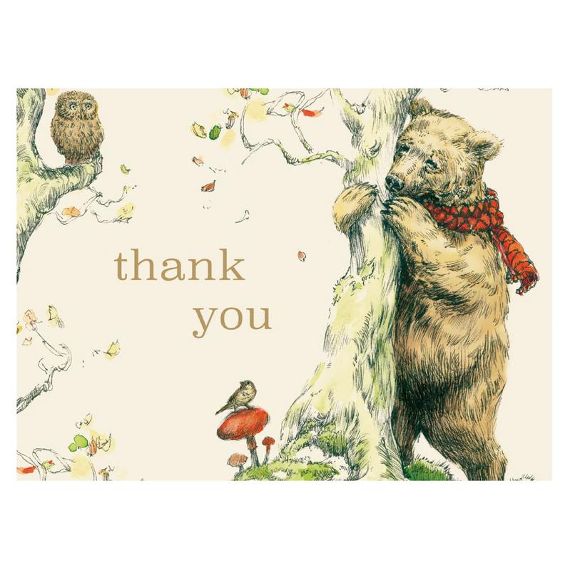 Roger La Borde Flying Bear Notecard Pack of 8 CNB106 card 3 detail