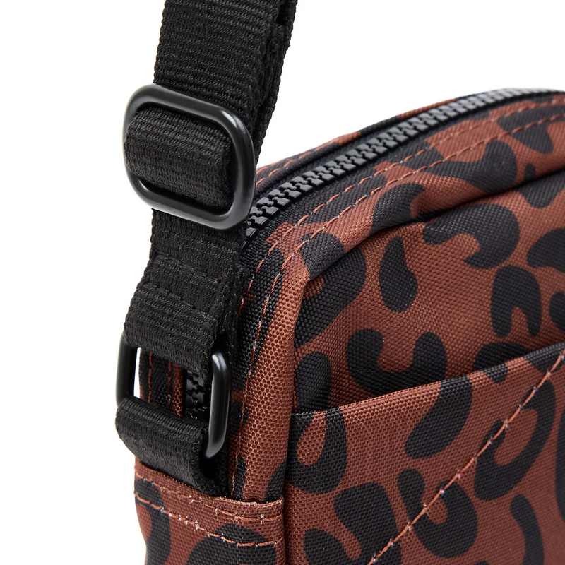 Roka Backpacks Bond Recycled Canvas Cross-body Bag Leopard Print BONDSRCSLP detail 2