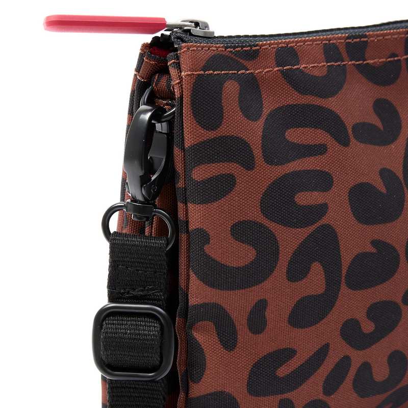 Roka Backpacks Carnaby Recycled Canvas Cross-body XL Leopard Print CARNXLRCSLP detail