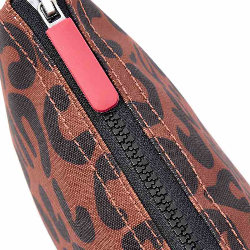 Roka Backpacks Carnaby Recycled Canvas Cross-body XL Leopard Print CARNXLRCSLP zip