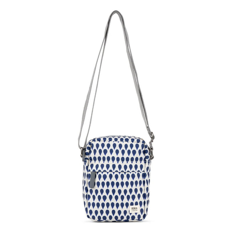 Roka Bond Recycled Canvas Cross-body Bag Denim Rain front