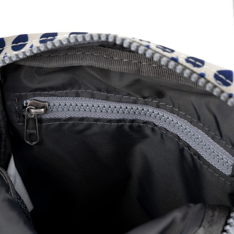 Roka Bond Recycled Canvas Cross-body Bag Denim Rain inside