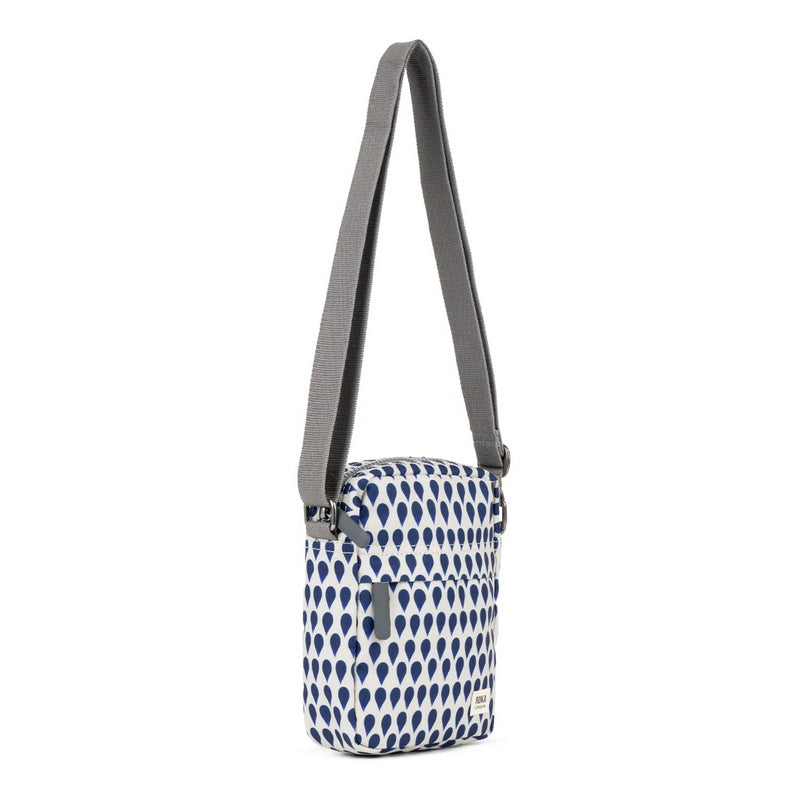 Roka Bond Recycled Canvas Cross-body Bag Denim Rain side