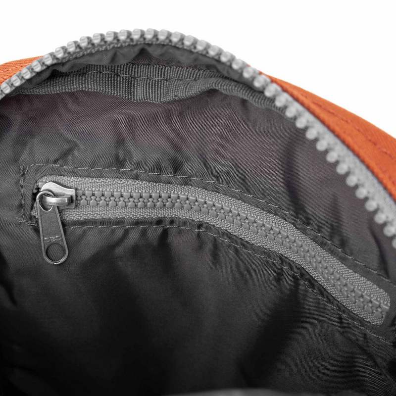 Roka Bond Recycled Canvas Cross-body Bag Pumpkin inside