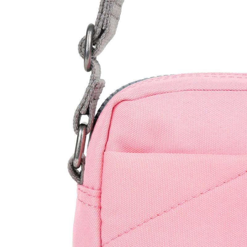 Roka Bond Recycled Canvas Cross-body Bag Rose detail