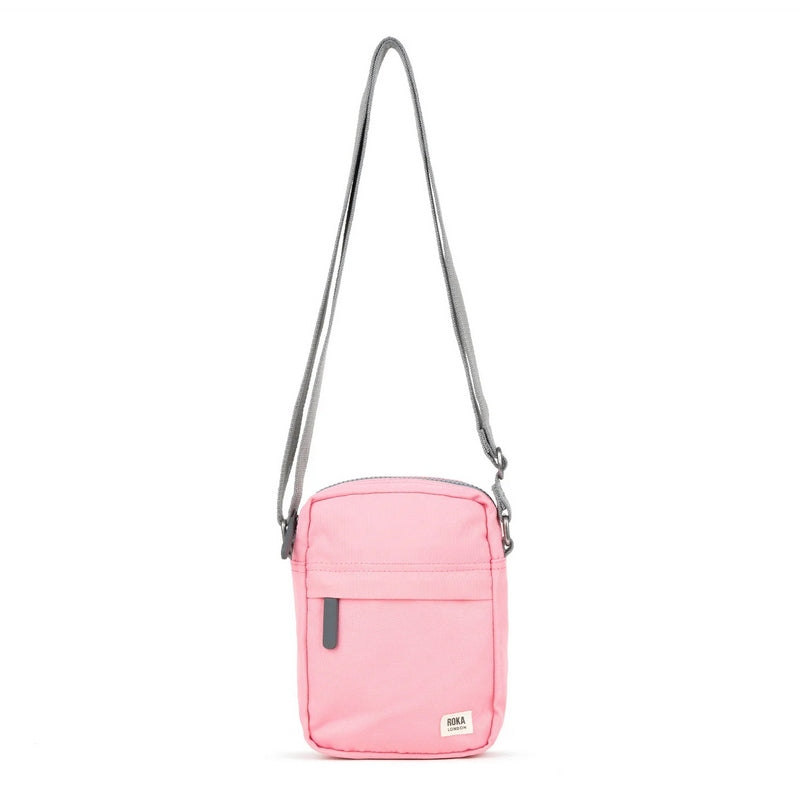 Roka Bond Recycled Canvas Cross-body Bag Rose hanging