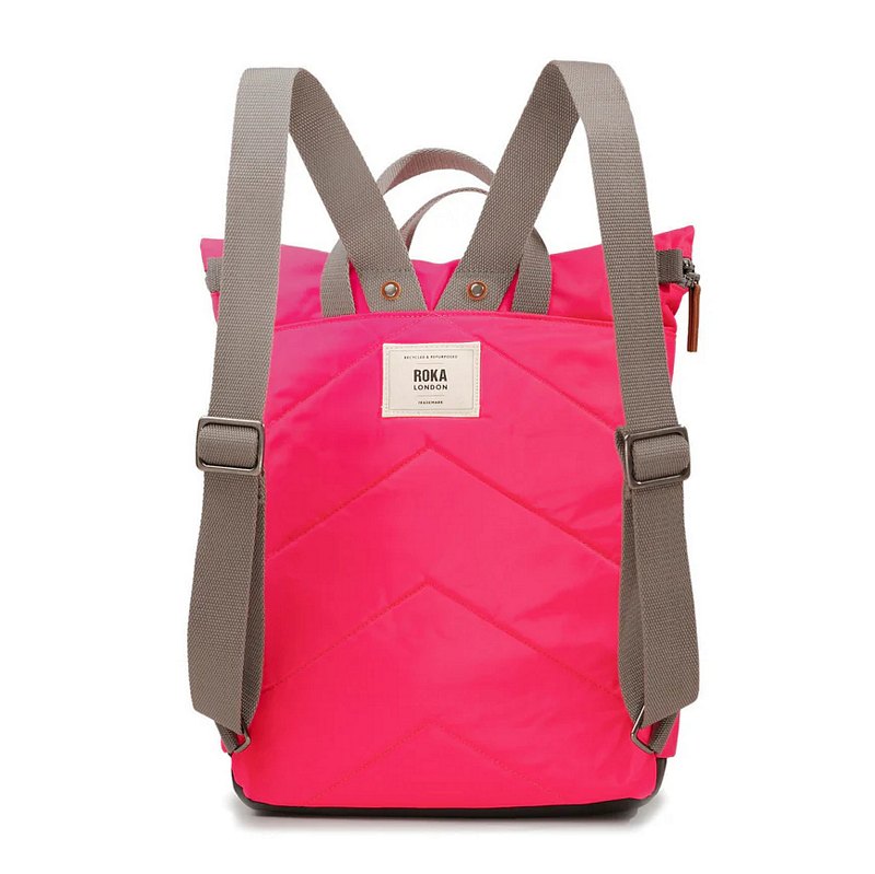 Roka Canfield B Medium Sparkling Cosmo Recycled Nylon Backpack CANFBMRNSPC back