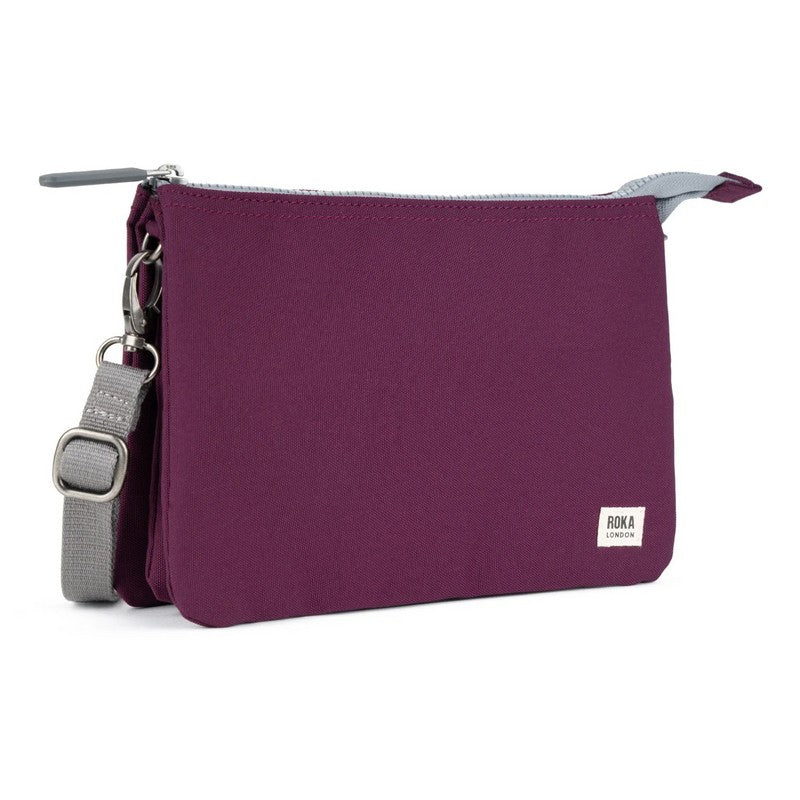 Roka Carnaby Recycled Canvas Cross-body XL Cherry Lacquer angled