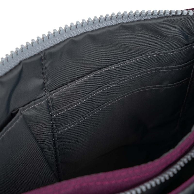 Roka Carnaby Recycled Canvas Cross-body XL Cherry Lacquer card slots