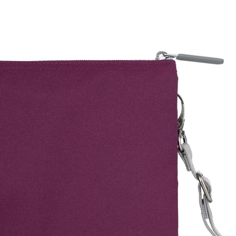 Roka Carnaby Recycled Canvas Cross-body XL Cherry Lacquer detail
