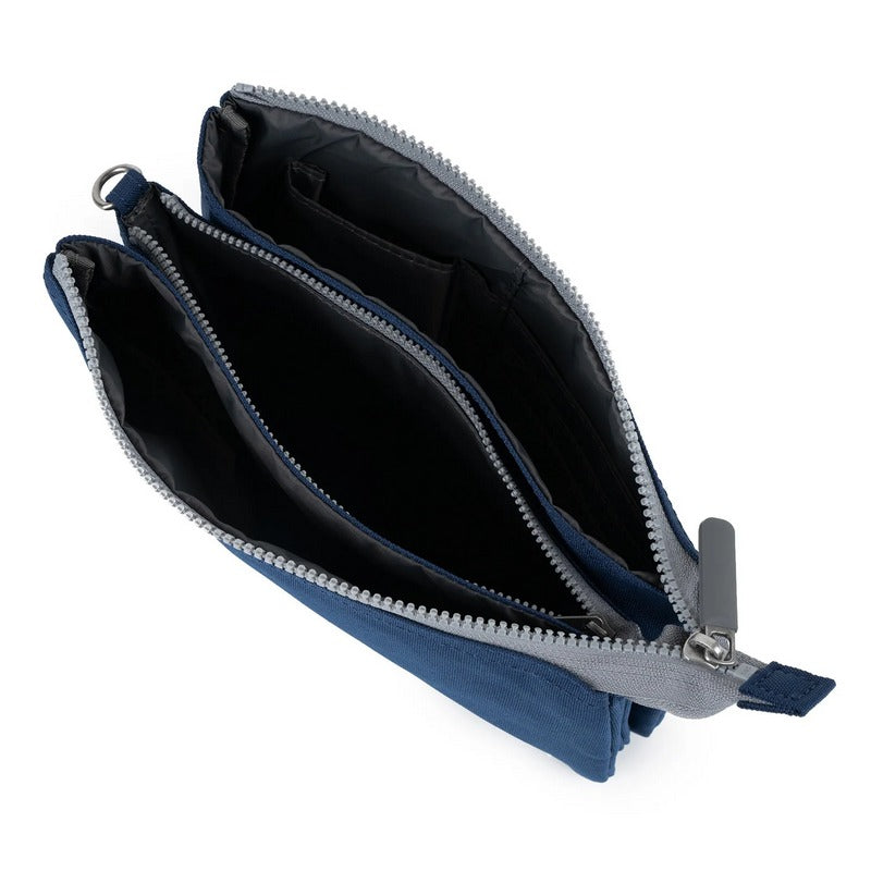 Roka Carnaby Recycled Canvas Cross-body XL Crisp Blue open