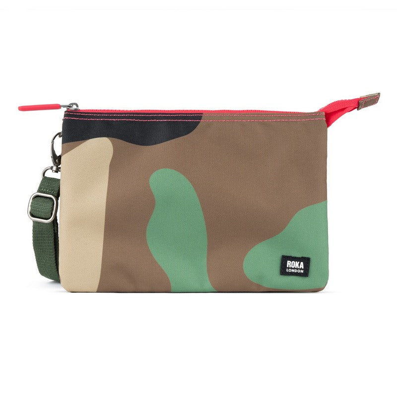 Roka Carnaby Recycled Canvas Cross-body XL Vintage Camo front