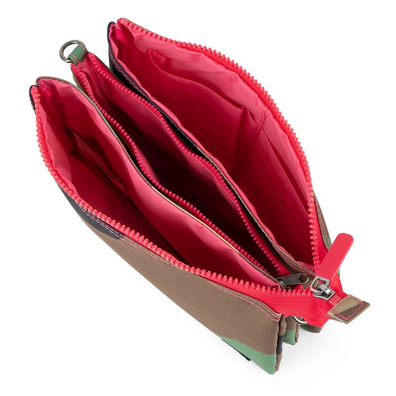 Roka Carnaby Recycled Canvas Cross-body XL Vintage Camo open