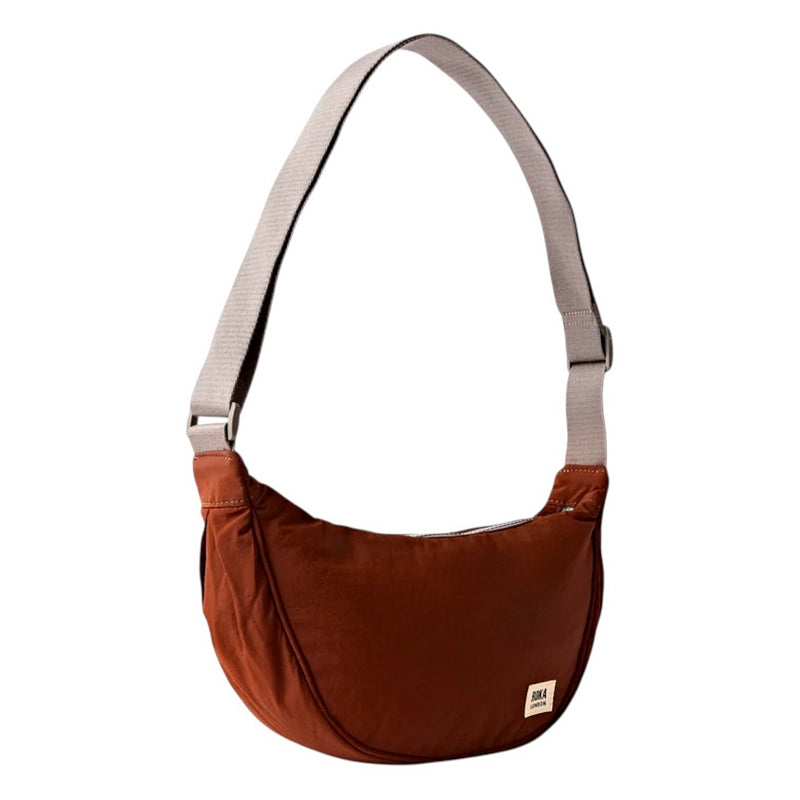 Roka Farringdon Half Moon Taslon Bag Henna side