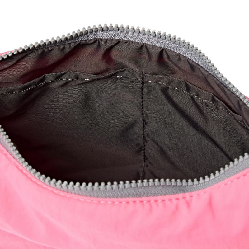 Roka Farringdon Half Moon Taslon Bag Pink Lemonade open