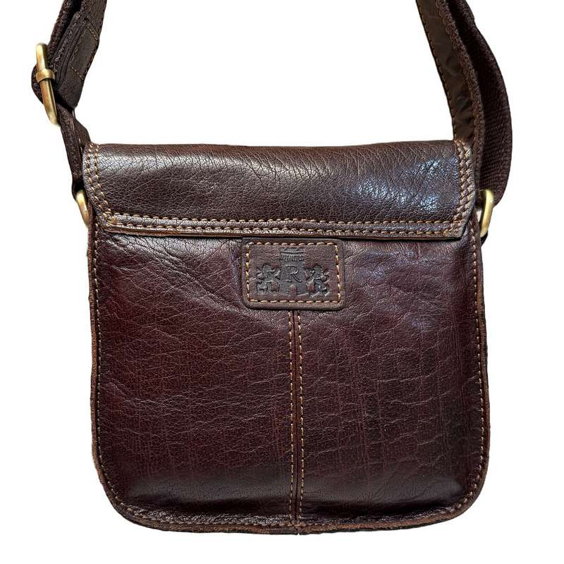 Rowallan Bronco Brown Small Half Flap Double Gusset Bag rear