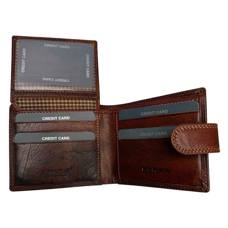 Rowallan Of Scotland Lancaster Sandal Flip Up RFID Wallet flipped up