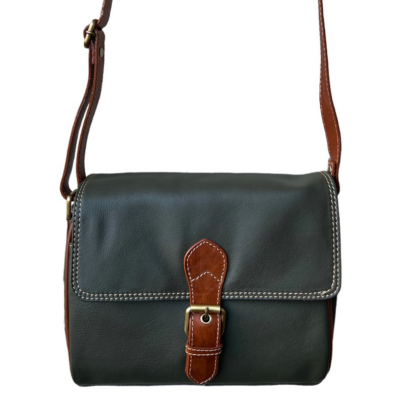 Rowallan Of Scotland Prelude Forest Green Half Flap Shoulder Bag 31-9289-08 hanging