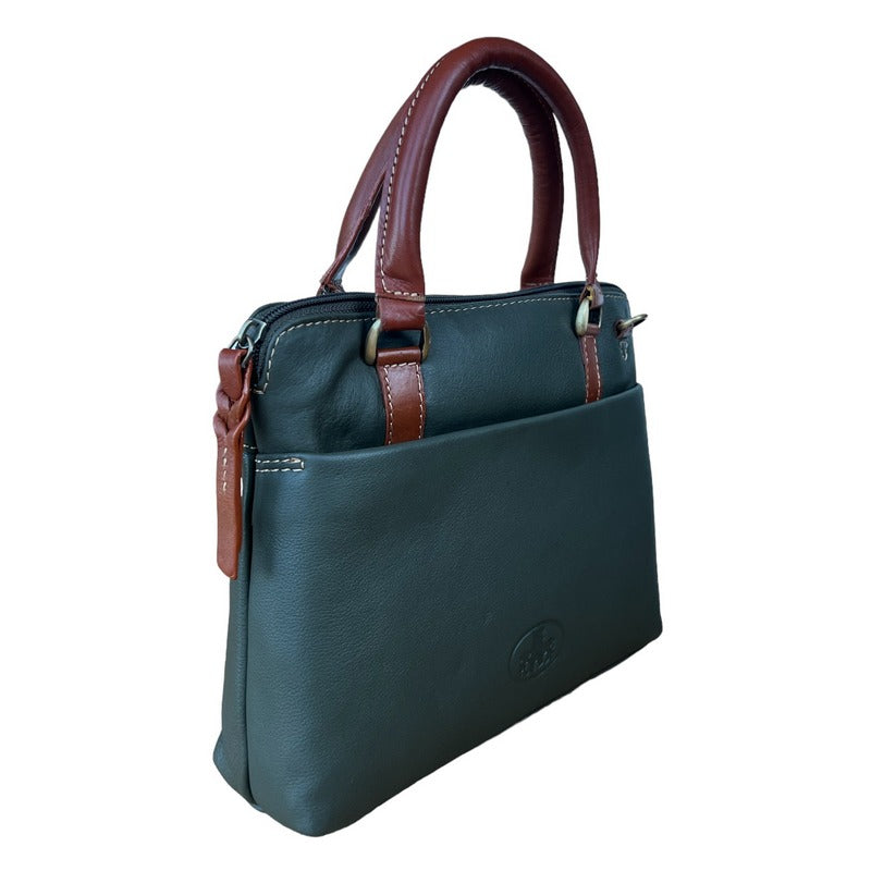 Rowallan Of Scotland Prelude Forest Green Small Grip Shoulder Bag 31-9288-08 angled